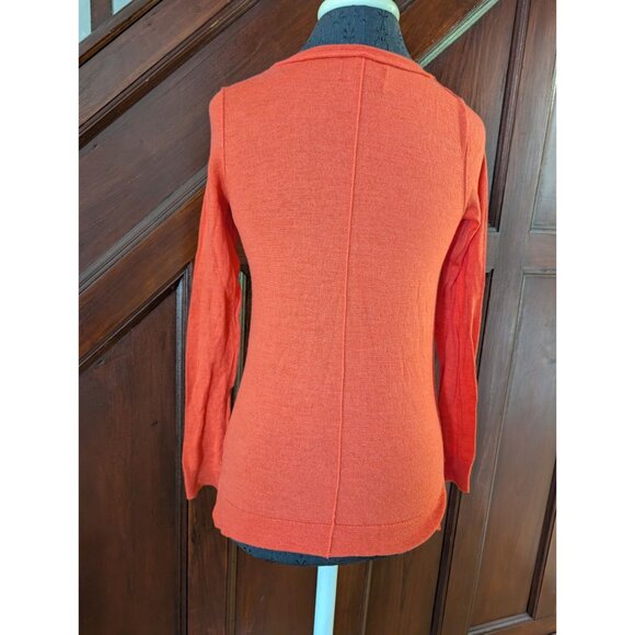 Cynthia Rowley Womens Orange Extrafine Merino Wool Sweater Small - Picture 3 of 8